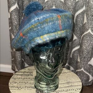 Ochcarro Vintage Plaid Mohair Wool Blend Scottish Woven Beret